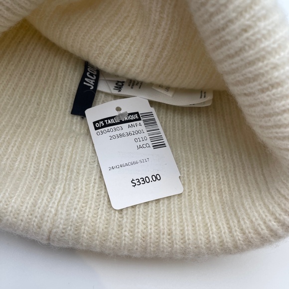 BNWT NEW Jacquemus Off-White La Casa 'Le bonnet Gros Grain' Beanie beanie hat - Picture 3 of 7